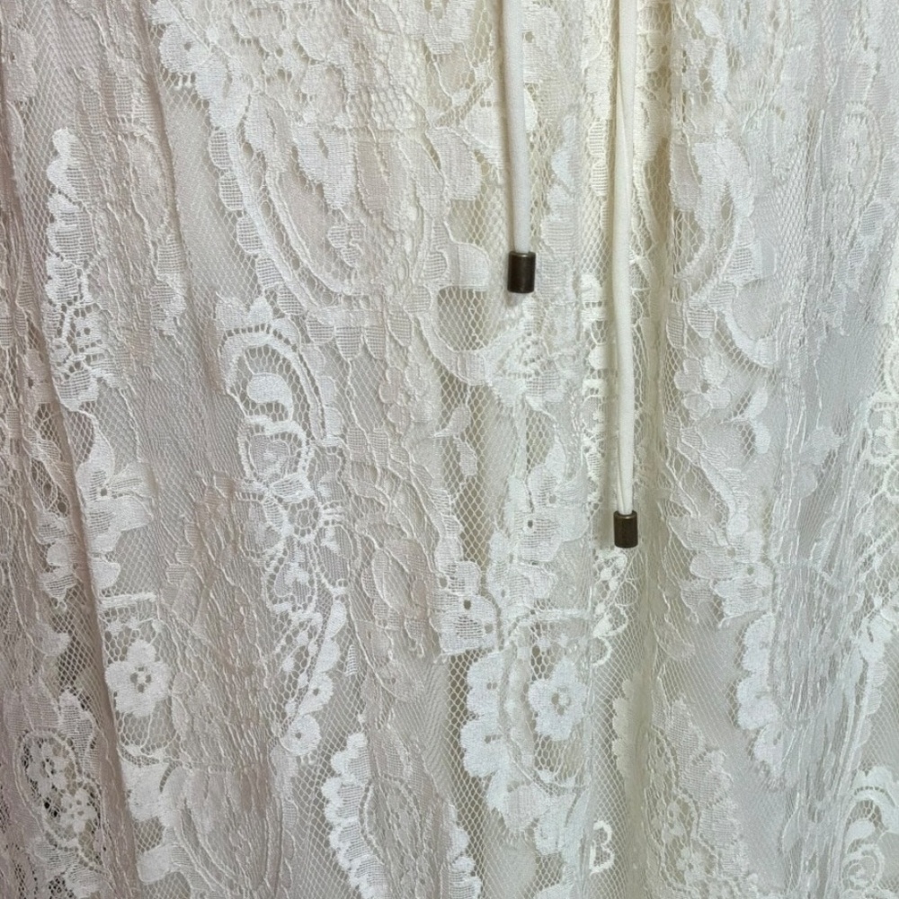 New Steve Madden Dress Paisley Floral Lace Maxi Dress in Natural Size Medium - Picture 9 of 17